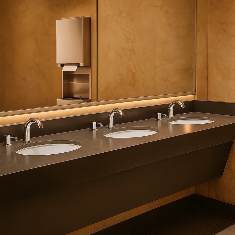 Fontana touchless faucets and soap dispensers for commercial washrooms